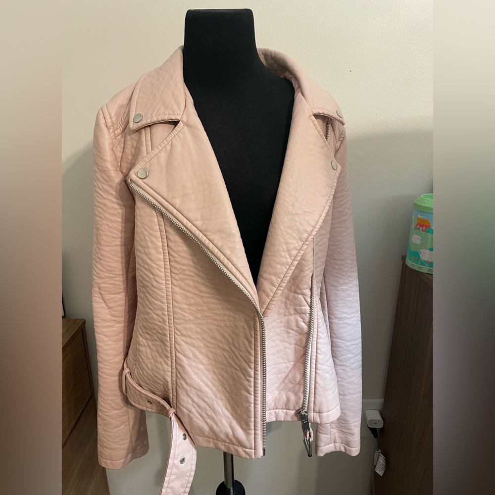 Sext soft Pink vegan leather jacket